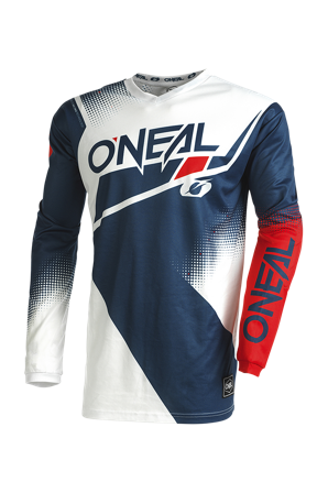 Maglia Cross O'Neal Element Racewear Blu-Bianco-Rosso S