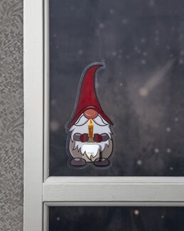 Ikkunakoriste joulupukki paristokäyttöisellä LED-valolla Multi