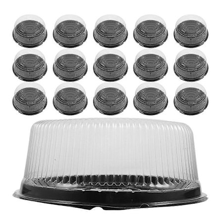 20 st Återanvändbara Tårtkartonger i Plast Runda Tårtbehållare i Plast med Lock
