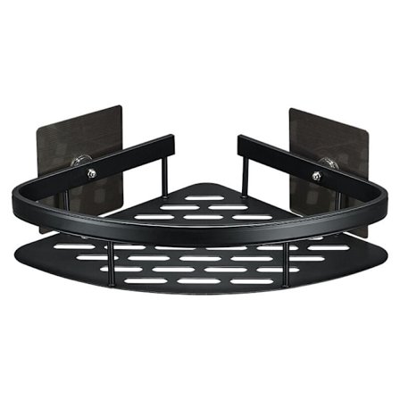 Badeværelseshylde - Trekantet hjørnehylde - 22x29×5.5CM, (Sort) 1 stk