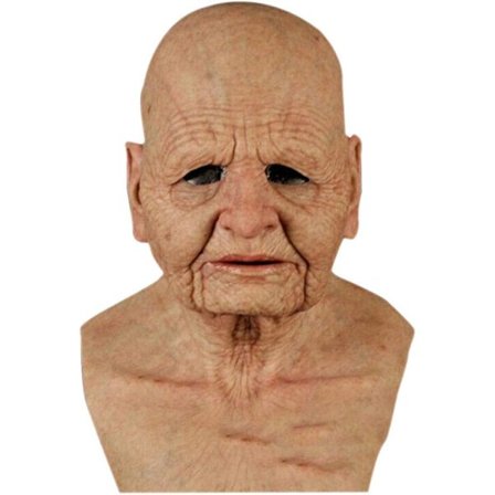 Halloween latexmaske - gammel mand dekor realistisk ansigtsmaske til menneskelig rynke