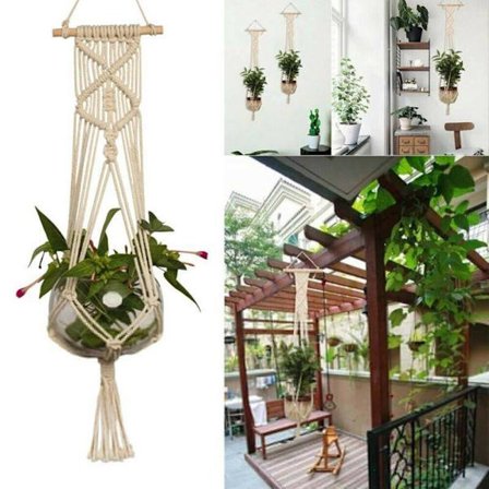 Macrame Plant Hanger Flower Pot Holder Hanging Jute Rope Wall