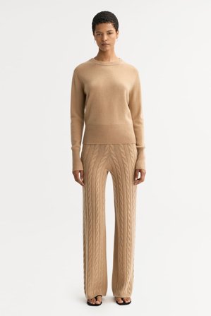 Soft Goat - Classic crewneck - Women cashmere sweater - XS - Camel