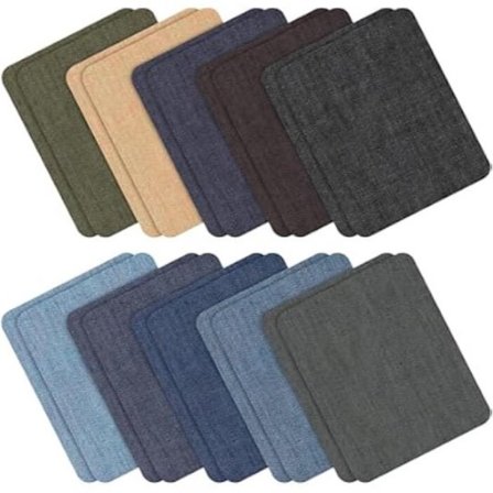 ING Stryk-på-märken - 20 ark - Självhäftande jeanslappar - Stryk-på-lagningsväv