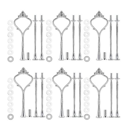 6-delarsbricka hårdvara för tårtställ 3-vånings tårtställ monteringshårdvara hållare för bröllop och fest