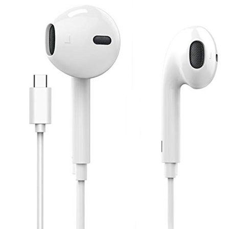 Type-C In-Ear Hörlurar Volym Kontroll Inbyggd Mikrofon