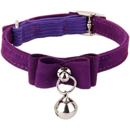 Justerbart krage med bjelleanheng for kattunge kattevalp (lilla)