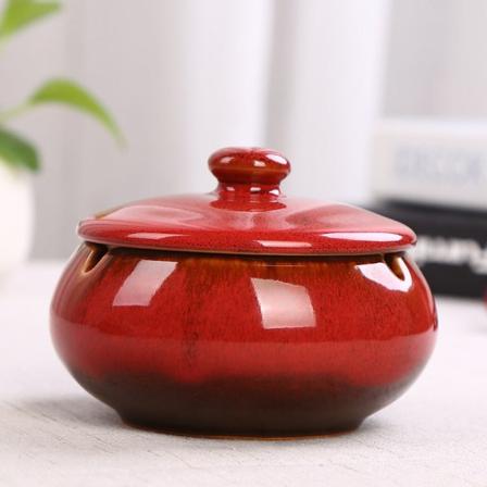 Tuhkakuppi Keraaminen Suuri Retro Creative Uunissa paistettu kivitavara Celadon Tuhkakuppi Kiln baked red