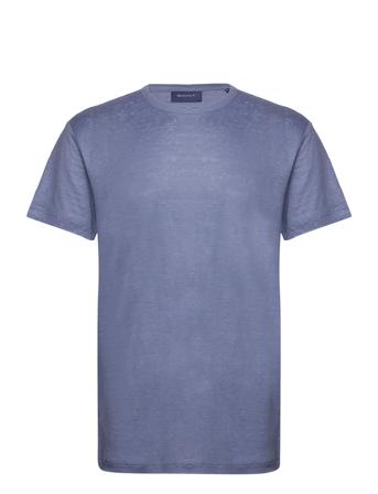 Linen Regular T-Shirt T-shirts Short-sleeved Blå GANT*Betinget Tilbud
