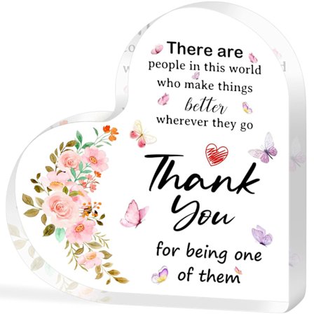 Tackgåvor för kvinnor, uppskattningsgåvor till anställda, inspirerande present till sjuksköterskor, kvinnlig chef, lärare, akrylhjärta 