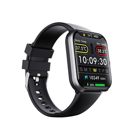 Smartwatch Black Vinyl kompatibelt med iOS/Android/HarmonyOS - Sundhedsovervågning, 108 Sportsfunktioner, IP67, Bluetooth 5.3
