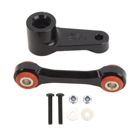 25T Servo-ohjausvarren vetotanko Ammattimainen alumiiniseoksesta valmistettu RC-servo-ohjausvarren vetotanko ARRMA 1/7 1/8 RC-autolle, musta