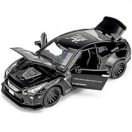 1:32 Nissan GTR R35 Diecast-leksaksbil i metall (svart)