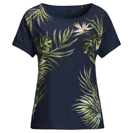 Jack Wolfskin Women's Tropical Leaf Tee Women short-sleeved sweaters Blue XS
