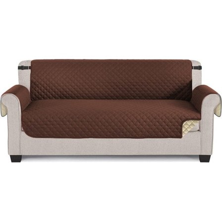 IC Vattentätt, halkfritt och smutsavvisande bekvämt sofföverdrag i ett stycke Tvättbart sofföverdrag i maskin Mörk curry Hölje till dubbel soffa