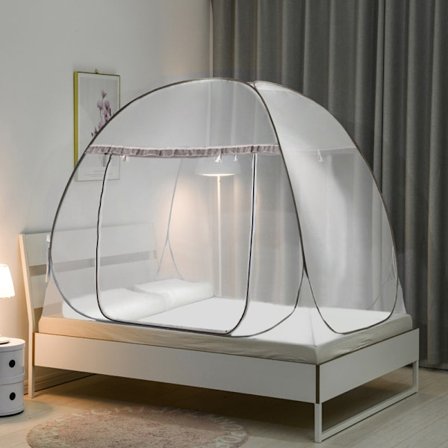 Myggenet til seng, Pop-Up myggenet bærbar folde design med net bund, egnet til terrasse soveværelse campingture