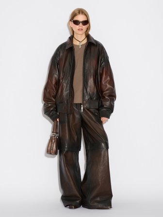 Holzweiler Edda Leather Trousers - Brown - Women's - M