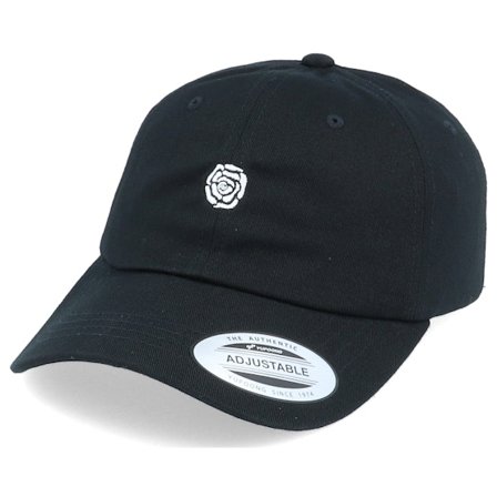 Hatstore - Nero unconstructed Cappellino - Hatstore x Kevin Bang - White Rose Black Dad Cap @ Hatstore