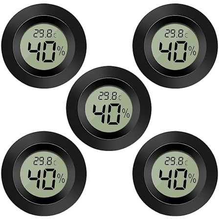 5-pack LCD digital hygrometer termometer, inomhus utomhus hygrometer temperaturmätare för luftfuktare avfuktare växthus källare babyrum
