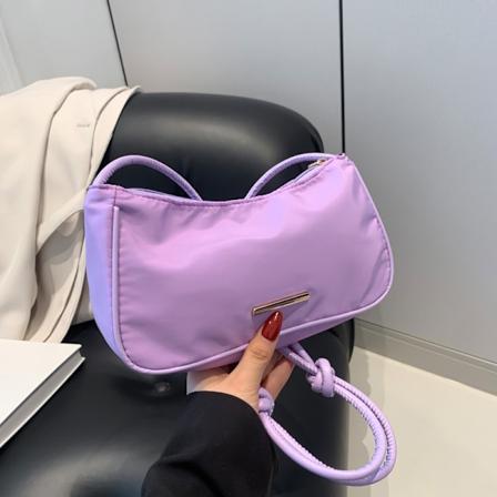 Sommer Kvinder Taske Pitaya Nylon Oxford Stof Underarm Taske Mode Skuldertaske 2024 Trendy Western Style Baguette Tasken Purple