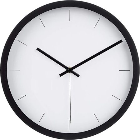 Svart - Moderne vægur, 30,5 cm