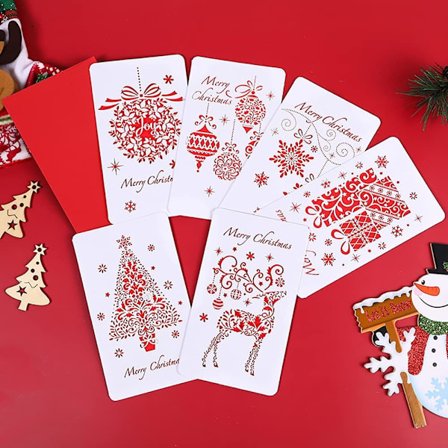 *6 stk julekort, julelommebok kort med konvolutt*