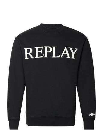 Jumper Regular Pure Logo Sweat-shirt Genser Svart Replay*Betinget Tilbud