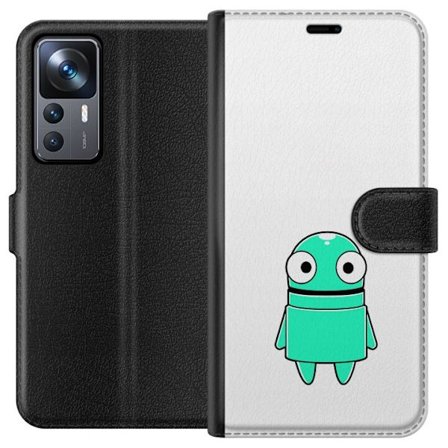 Kompatibel Tegnebogsetui til Xiaomi Xiaomi 12T Turkis tegneseriefigur med store øjne og en glad personlighed i enkel illustration