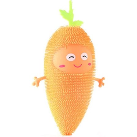 Gulerod Squeeze Legetøj, Højt Simuleret Ensfarvet Lysende Gulerodsform Squeeze Legetøj til Børn - Tilfældig Farve.