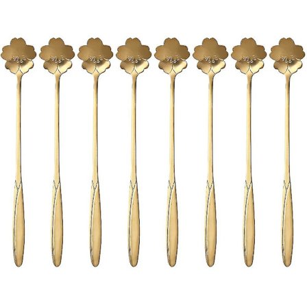 8 stk. Skjeer Kaffe Teskje Sett Rustfritt Stål Bestikk Kreativ