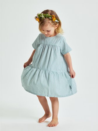 Polarn O. Pyret - Checked dress - 86 - Childrenswear - green