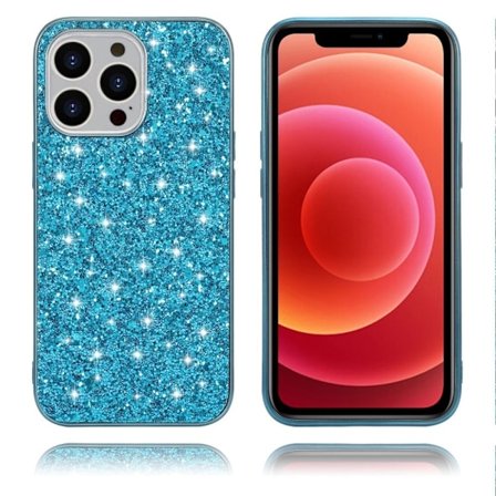 Glitter iPhone 13 Pro Max skal - Blå