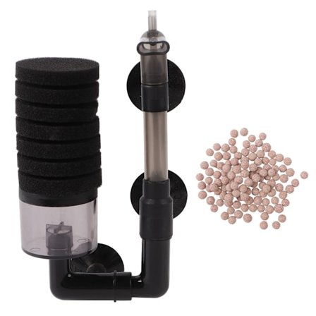 Akvariumsvampfilter Stærk adsorptionskapacitet Lydløs Mini Fisketank Biokemisk Vandfilter med filtermateriale YU-118