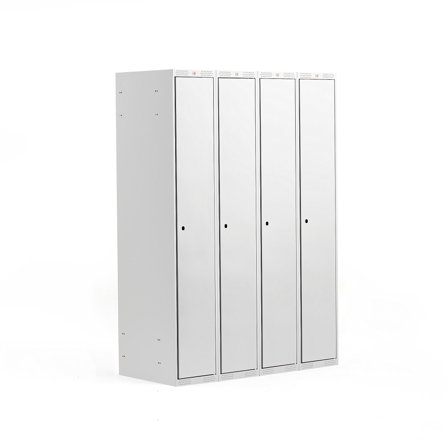 Kleiderspind CLASSIC, 4 Module, 1740 x 1200 x 550 mm, lichtgrau