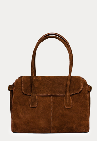 Latalia - Loretto Suede Handbag - Sc19 Brown - Kläder - - Bubbleroom