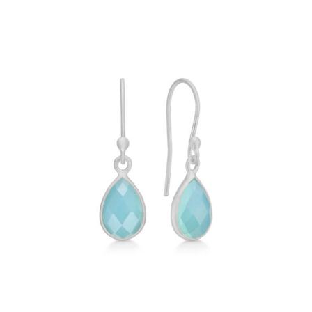 Frk. Lisberg, Sophie earrings aqua chalcedon silver Blauw, Dames, Maat:ONE Size