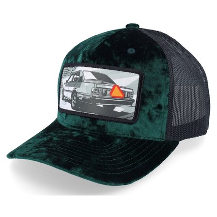 Calza Pennello - Grün Trucker Cap - Epa Car Pop Art Velvet Green/Black A-Frame Trucker @ Hatstore