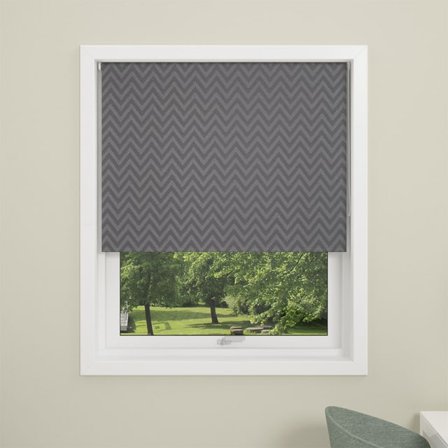 Debel Rullgardin mörkläggande Zig Zag 80x175, grå Gardiner 80x175