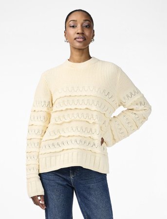 YAS Yastimu Ls Knit Pullover - Cream - XL