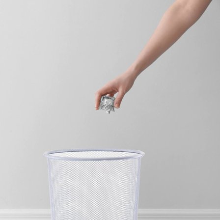 Papperskorgen, rund, vit