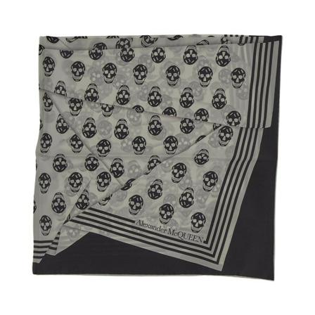 Alexander McQueen, Skulls Scarf Czarny, Kobieta, Rozmiar: ONE Size