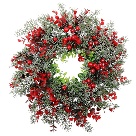 Kranse til hoveddør Jul Vinkrans Kristtjørn Bærkrans Hængende Guirlandekrans Glædelig Jul Krans