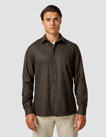Shaping New Tomorrow - Casual Shirt - Espresso - Herre - Størrelse M