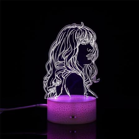 Taylor Swift 3d illusionslampe med fjernbetjening og smart touch, 16 farver dæmpbar boligdekoration Sengelampegaver