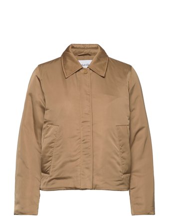 Minimal Padded Satin Jacket Brown Calvin Klein