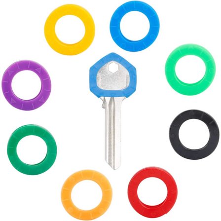 24-pack 2 cm runda knapplockskydd, nyckelidentifieringsmarkörer, skydd för små, vanliga, runda nycklar (inte för udda formade nycklar), 8 färger