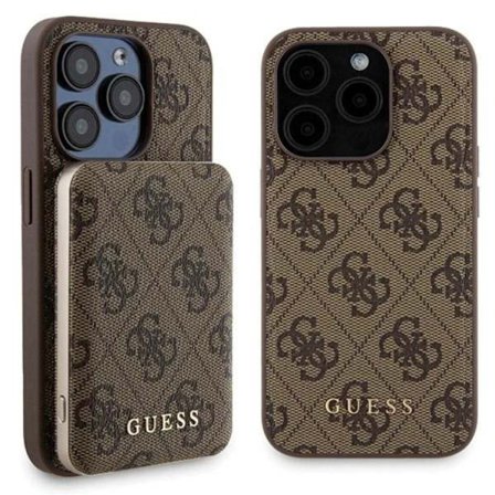 Guess iPhone 15 Pro Mobilskal Med Powerbank 5000mAh Magsafe Metal Logo