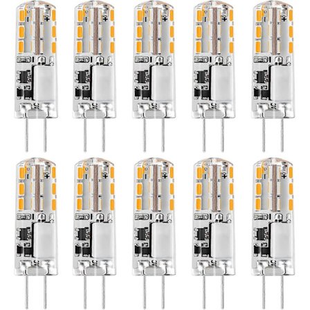 G4 LED Pærer 12V AC/DC Varm Hvid 3000K 120LM, 2W, 15-20W G4 Halogen JC Type Bi-pin Udskiftningskapsel Energibesparende, Ikke Dæmpbar Lys (10 stk)
