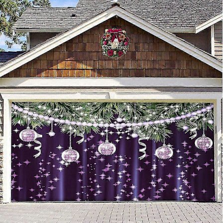 7x 4,9 m Glædelig Jul Julebanner Garageport Cover Stort Dør Cover