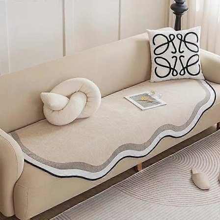 Ensfarvet Chenille Anti-katte Rids Sofabetræk Skridsikker Universal Sofahåndklæde Gulvmåtte Kæledyr Hund Børn Måtte Beskyttelsesmåtte